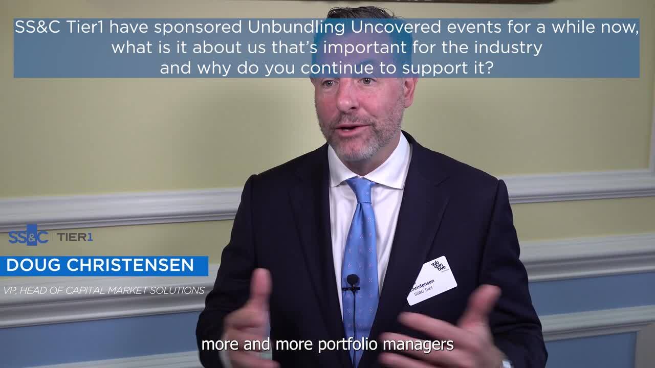 Doug Christensen of Tier1 giving Capital Market commentary at Unbundling Uncovered 2023 in London