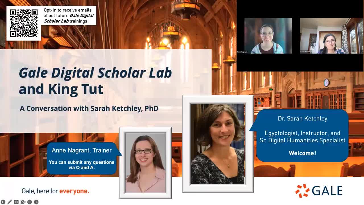 Gale Digital Scholar Lab and King Tut: A Conversation with Sarah Ketchley, PhD - For Higher Ed Users