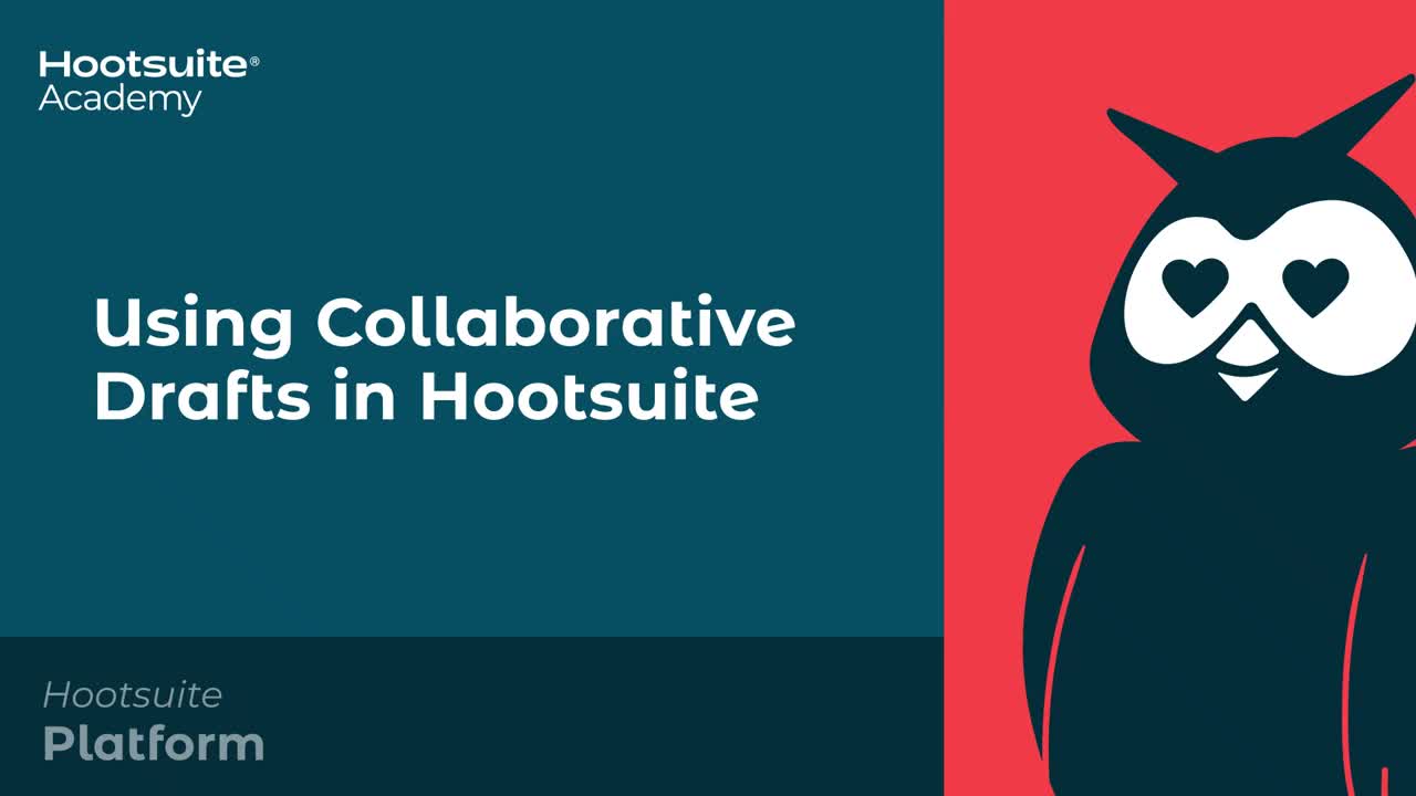 Vídeo Uso de rascunhos colaborativos na Hootsuite