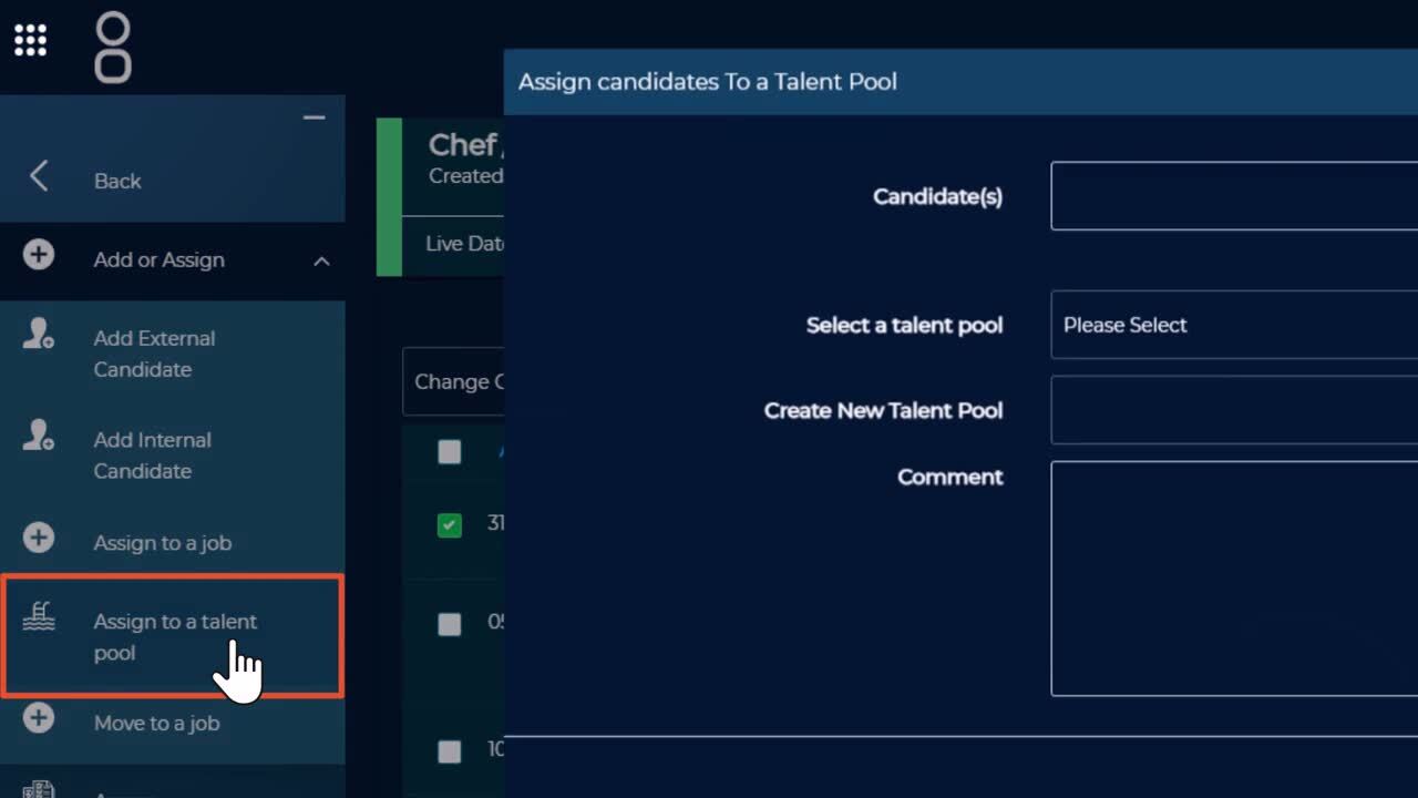 Adding candidates to talent pools video snippet