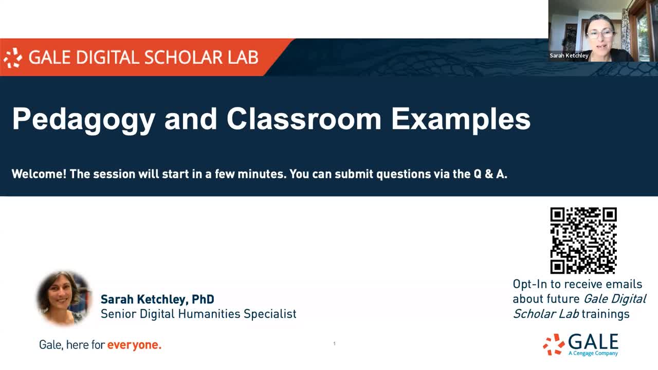 Gale Digital Scholar Lab: Pedagogy and Classroom Examples