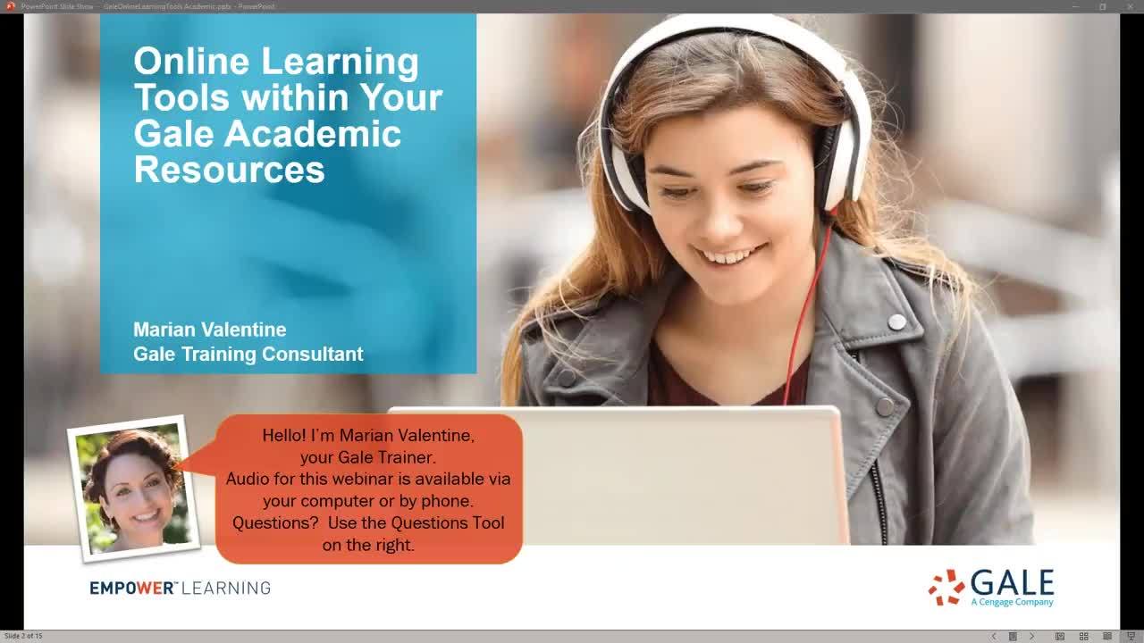 Online Learning Tools Within Your Gale Resources for Academic Libraries