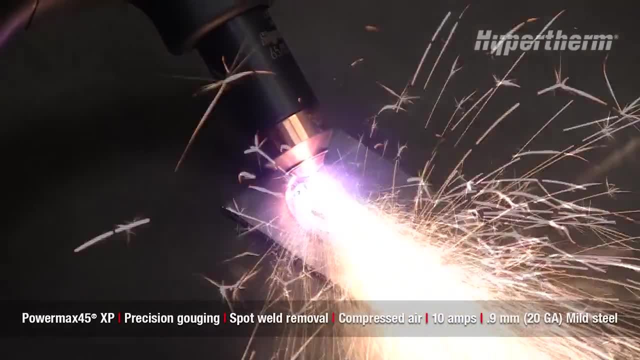 Powermax45 XP precision gouging - spot weld removal on mild steel