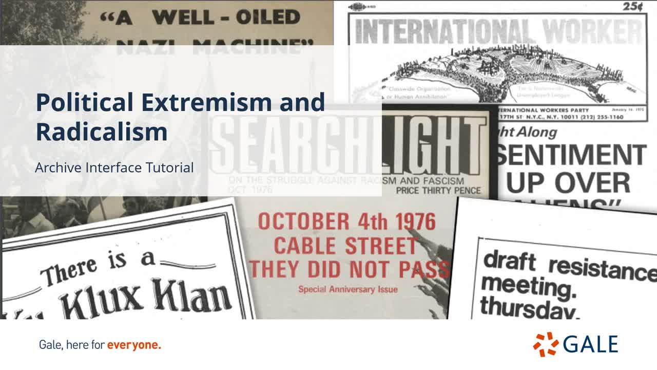 Political Extremism and Radicalism Archive: Interface Overview - For Higher Ed Users