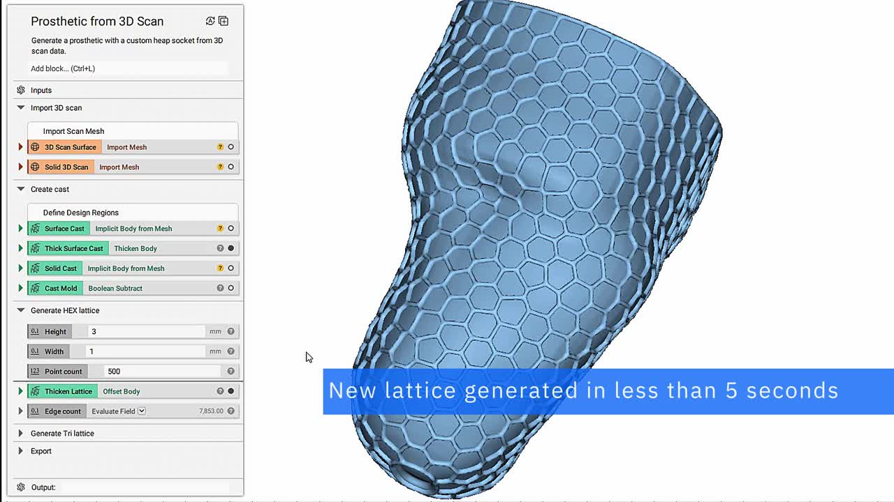 Video showing new lattice generated in less than 5 seconds.