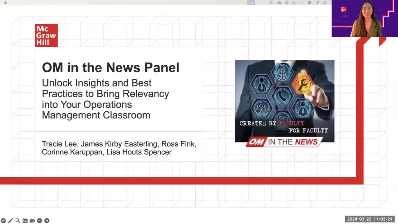 OM in the News Panel: Insights and Best Practices to Bring Relevancy into Your OM Classroom
