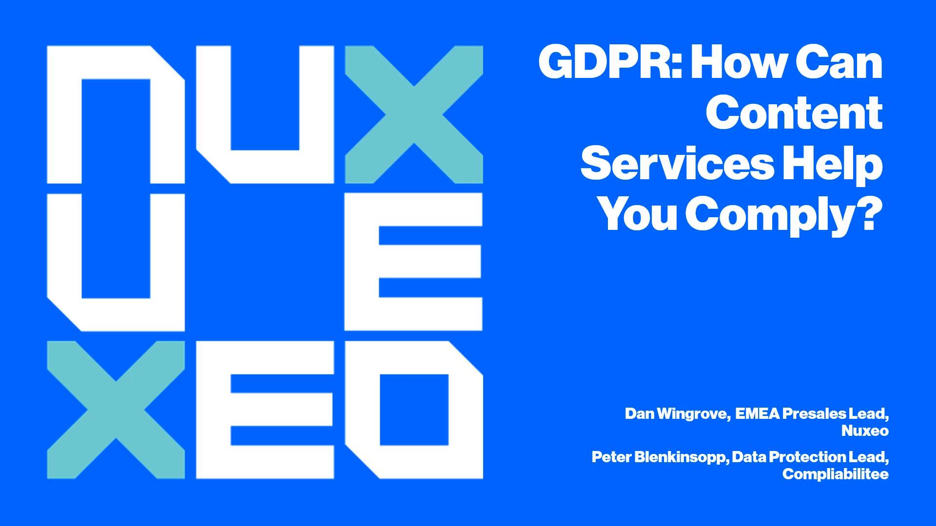 How can Nuxeo help with GDPR compliance