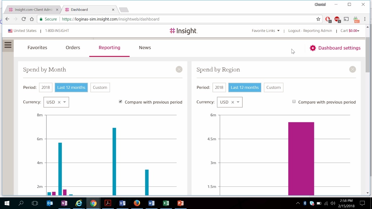 Video displaying reporting dashboard on myInsight
