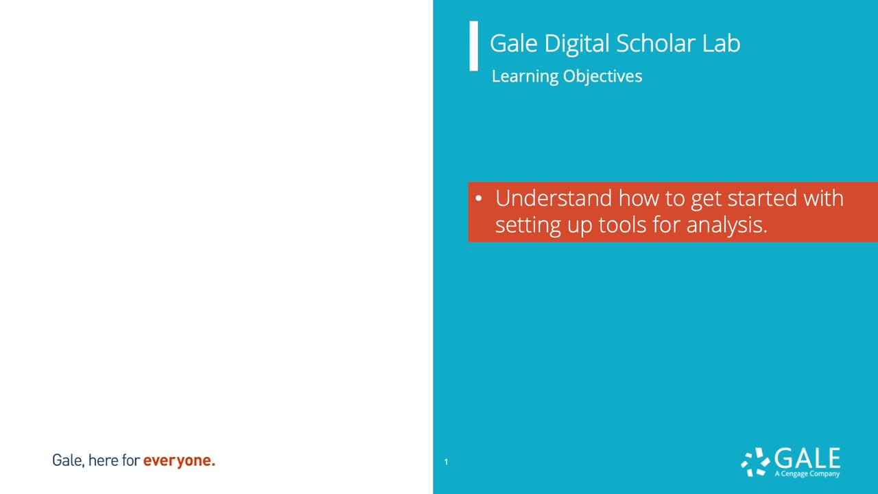 Gale Digital Scholar Lab: Analyze - Set Up and Run