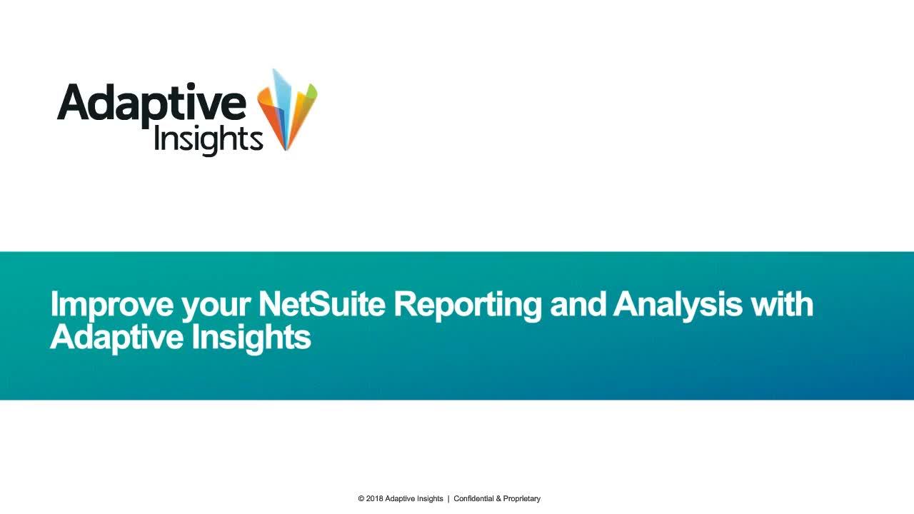 Screenshot for Improve Your NetSuite Reporting and Analysis with Adaptive Insights