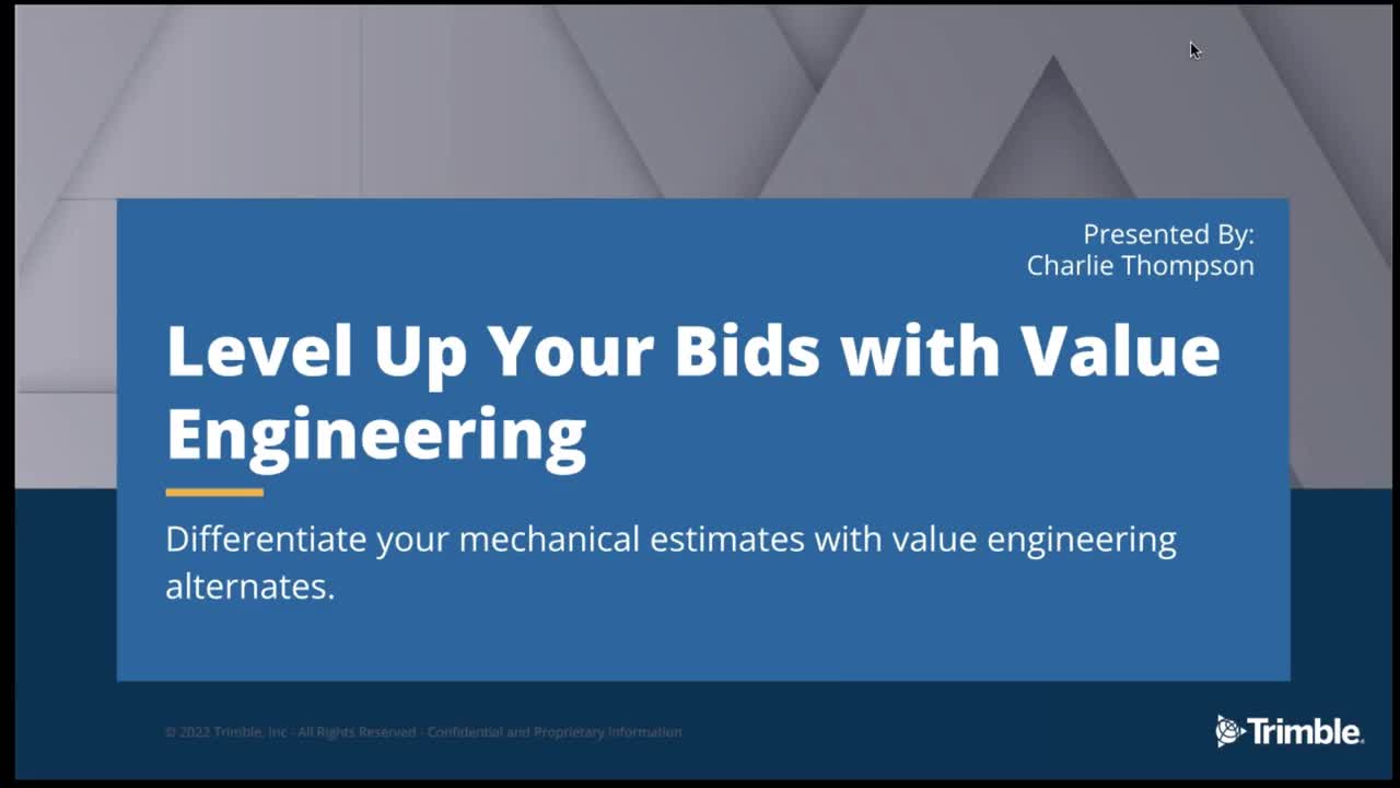[Webinar Recording] Level Up Your Mechanical Bids with Value Engineering