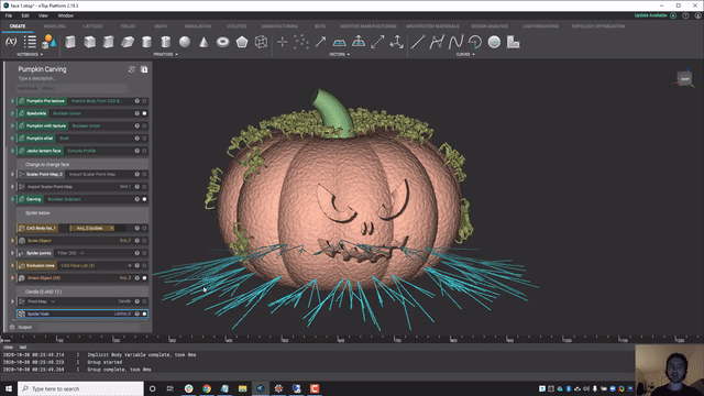 video: Generating creepy textures on complex pumpkin carvings