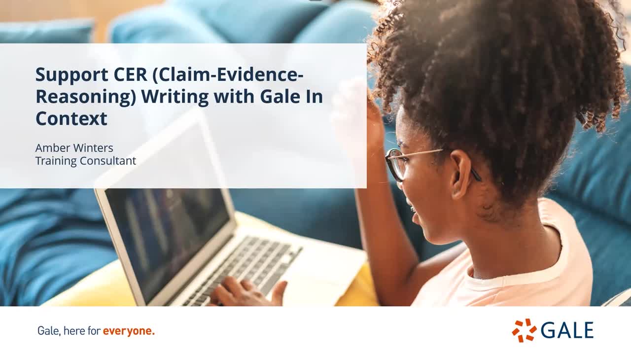 Support CER (Claim-Evidence-Reasoning) Writing with Gale In Context