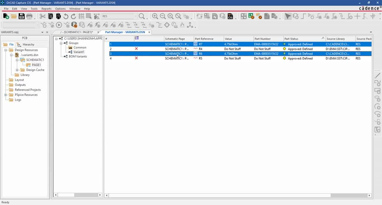 Managing Design Variants with OrCAD Capture CIS