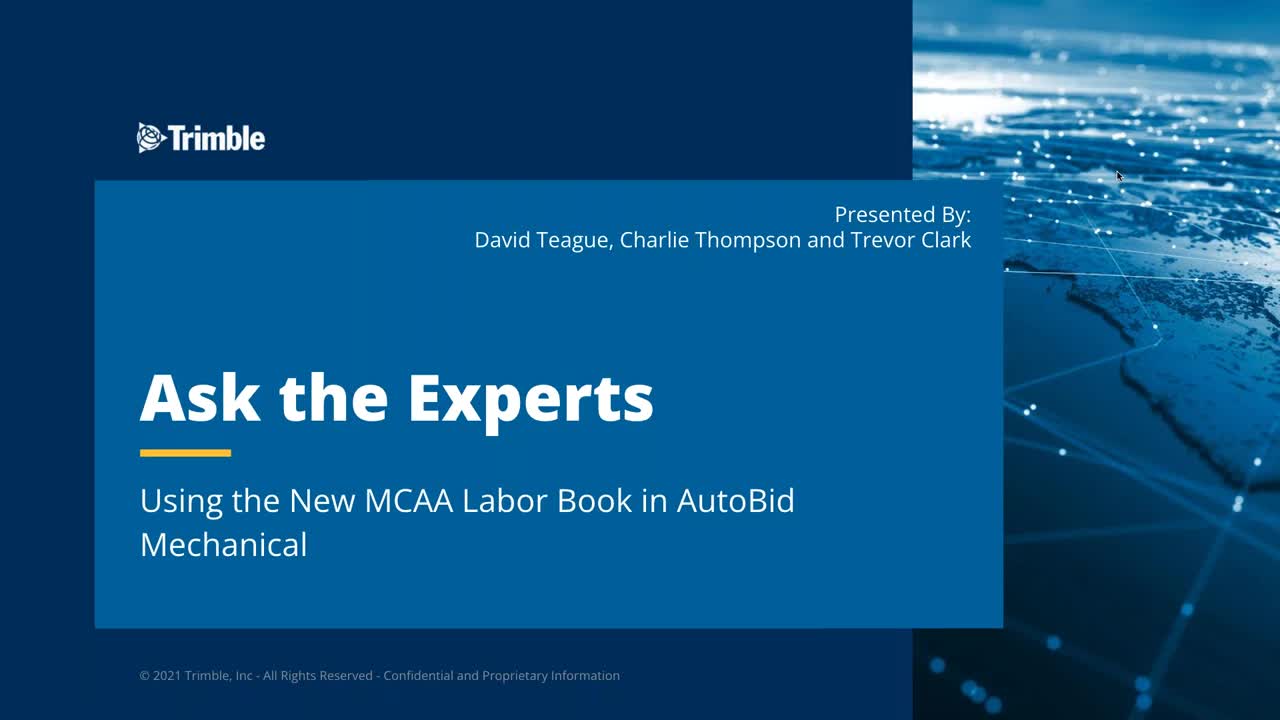 Ask the Expert - Using the New MCAA Labor Book in AutoBid Mechanical
