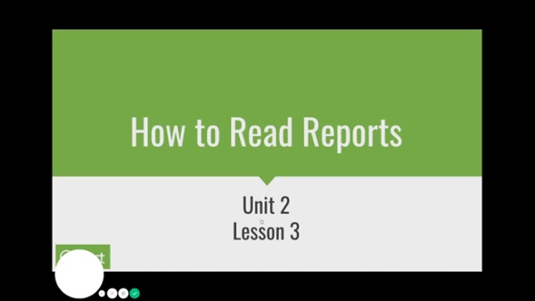 Unit 2 Lesson 3 - Reading Reports