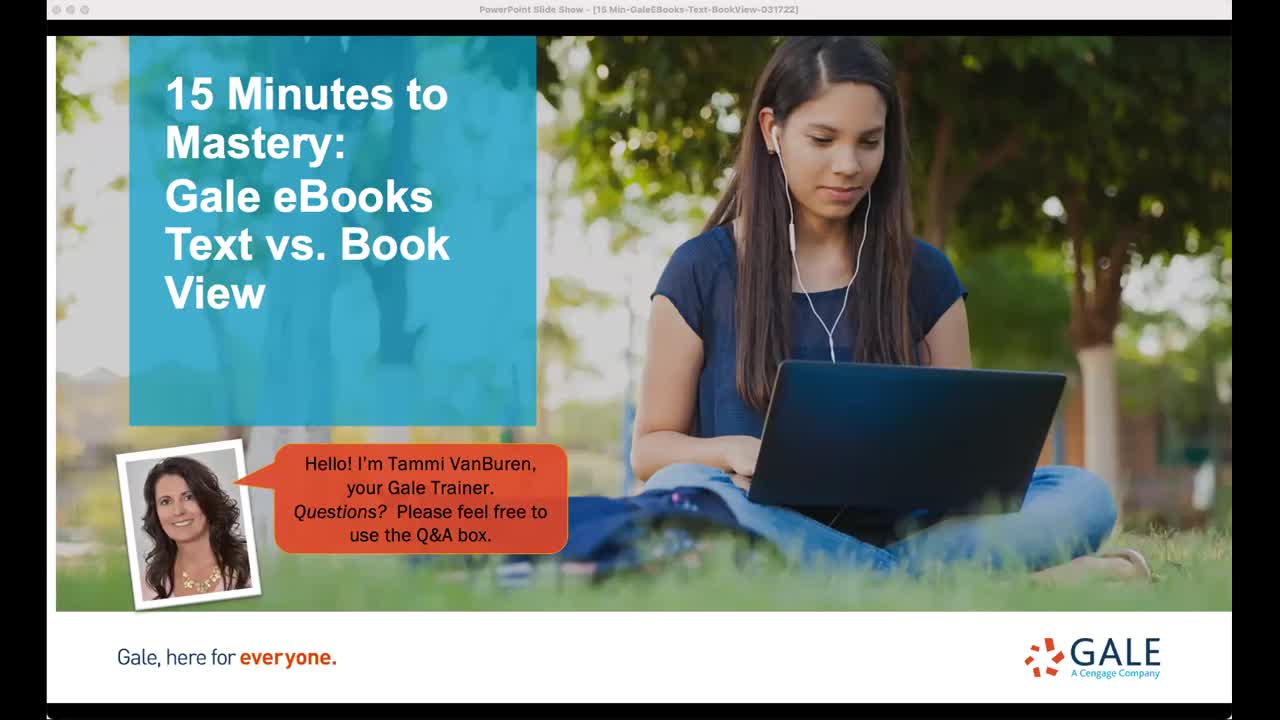 15 Minutes to Mastery: Gale eBooks Text Vs. Book View