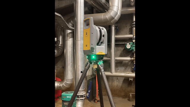 Creating a 3D model inside a boiler room using the Trimble X7