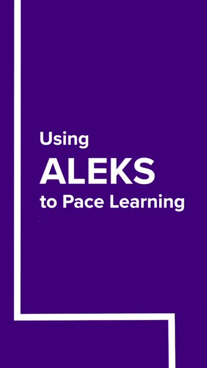 Pacing Learning with ALEKS