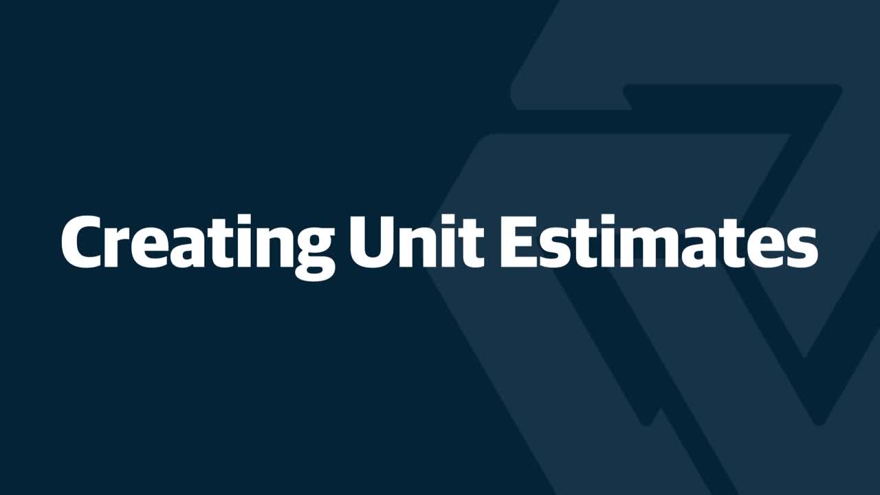 Creating a Unit Cost Estimate