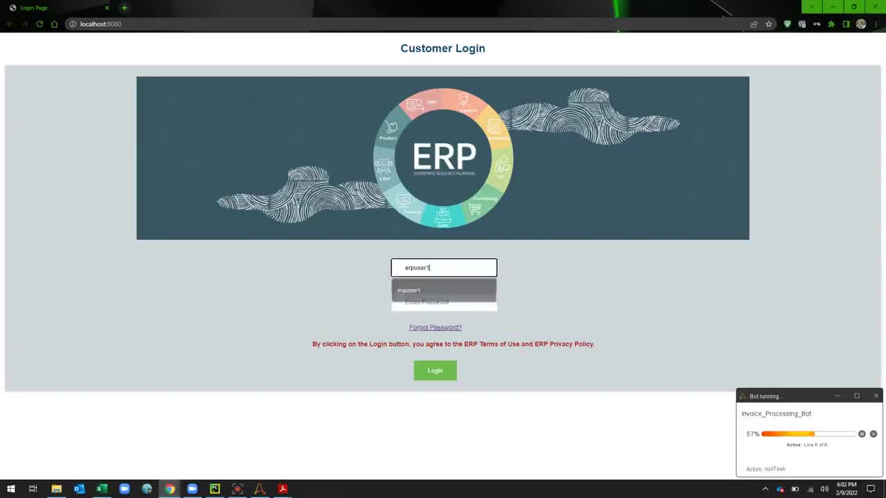 Bot verifies vendor and creates a PO in the ERP.