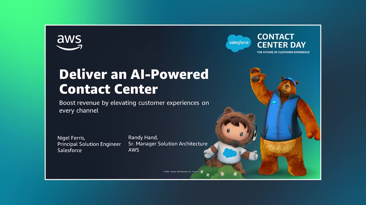Delivering flawless customer service through contact center AI with Service Cloud Voice and Amazon C