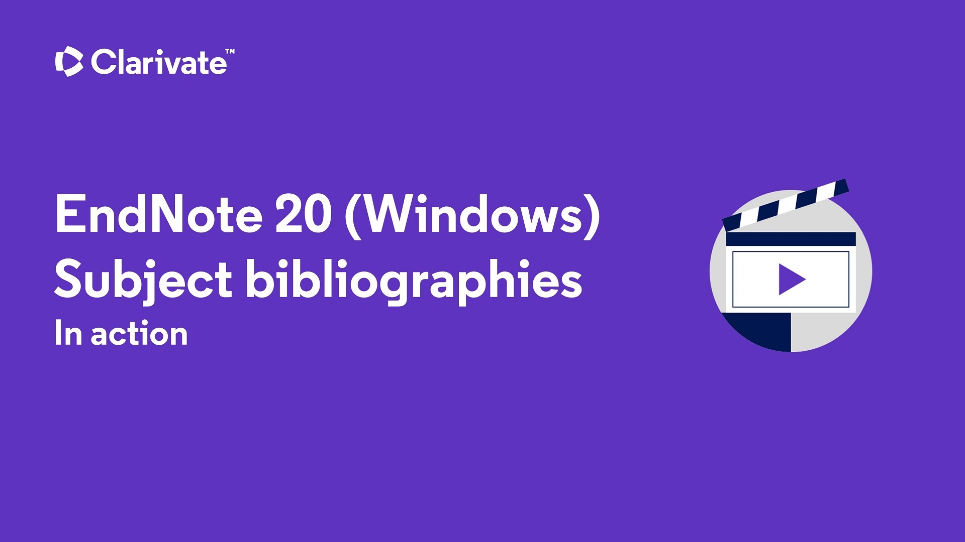 EndNote 20 (Windows) subject bibliographies
