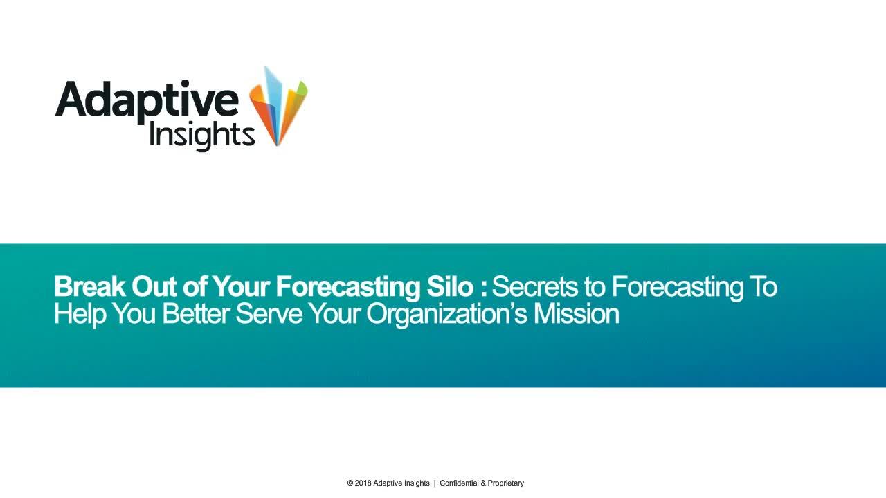 Screenshot for Break Out of Your Forecasting Silo: Financial Planning for Nonprofits