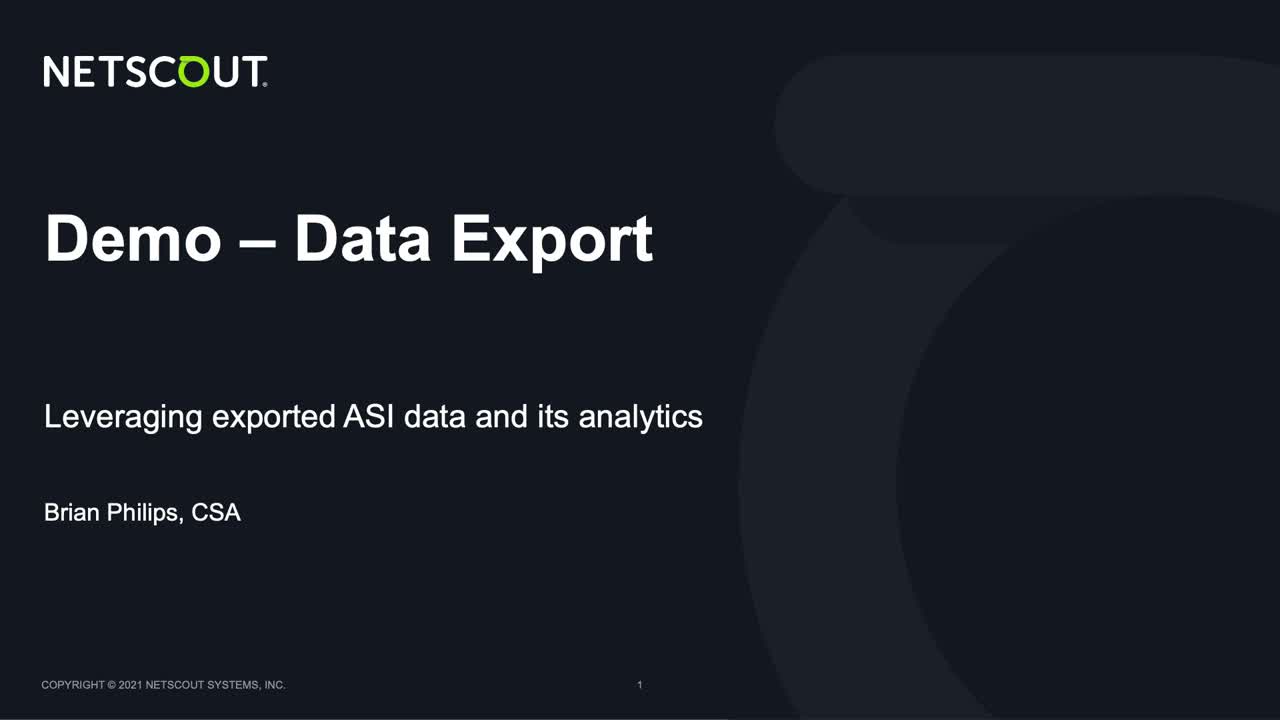 Data Export and Analysis Demo video