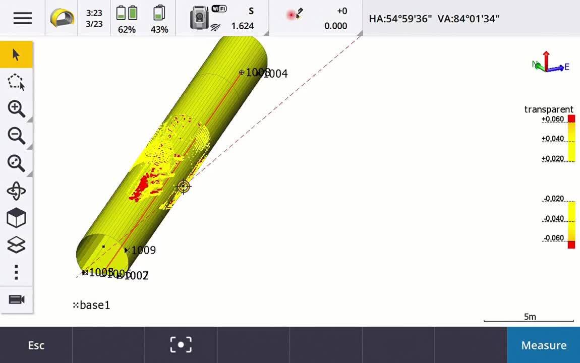 Video showing the use of 3D models in the video feed with a split screen stakeout profile using Trimble Access software and the Trimble SX12 scanning total station to visualize the tunnel stakeout process. 