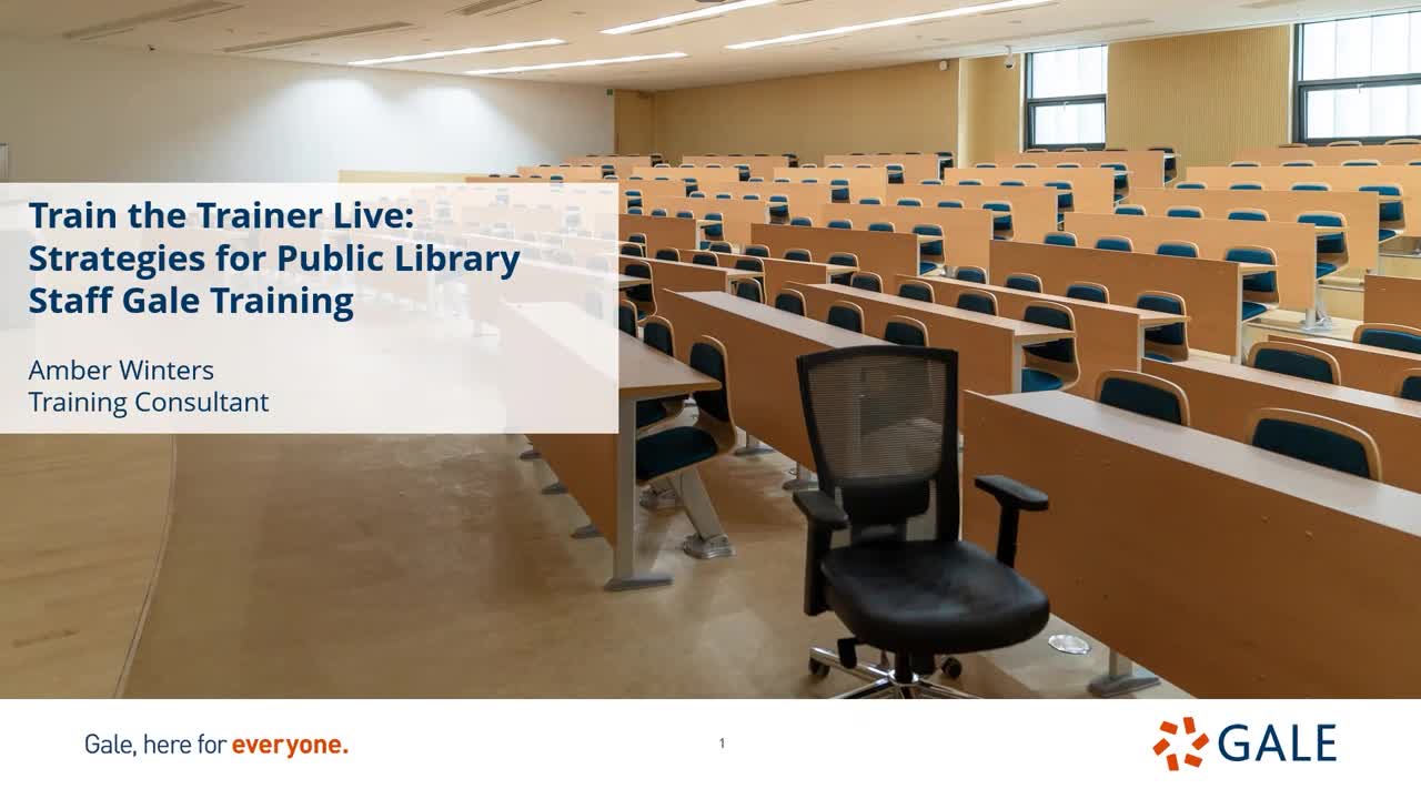Train the Trainer Live: Strategies for Public Library Staff Training on Gale Resources