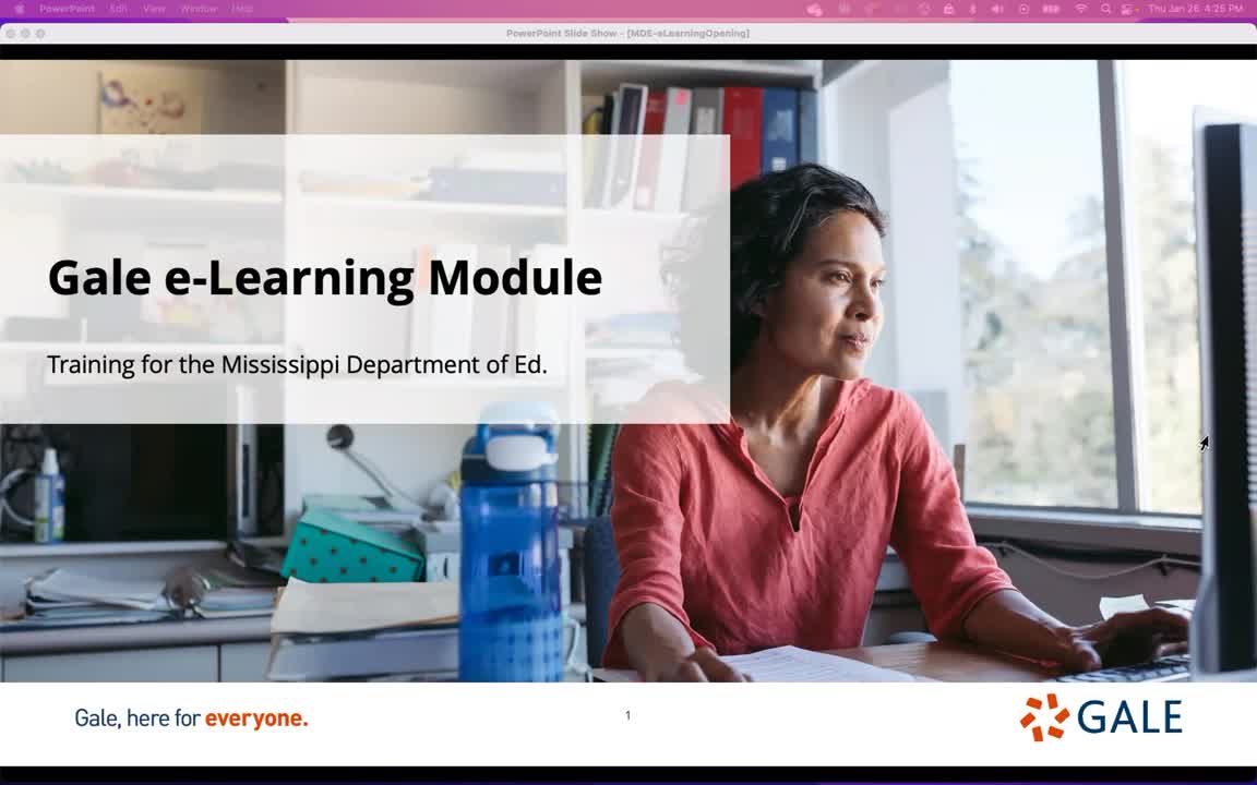 For MDE: Gale Interactive: Chemistry eLearning Module