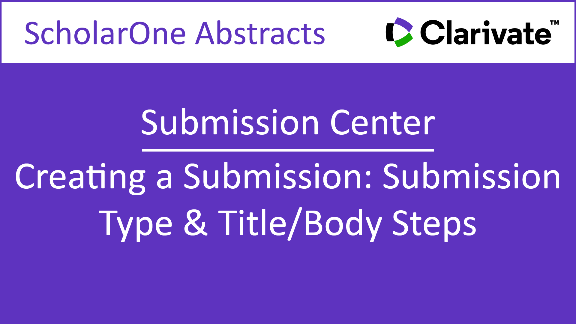 Creating a Submission: Submission Type & Title/Body Steps