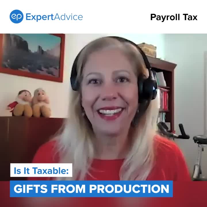 Payroll Tax Expert Becky Harshberger from Entertainment Partners reveals whether gifts from production are taxable.