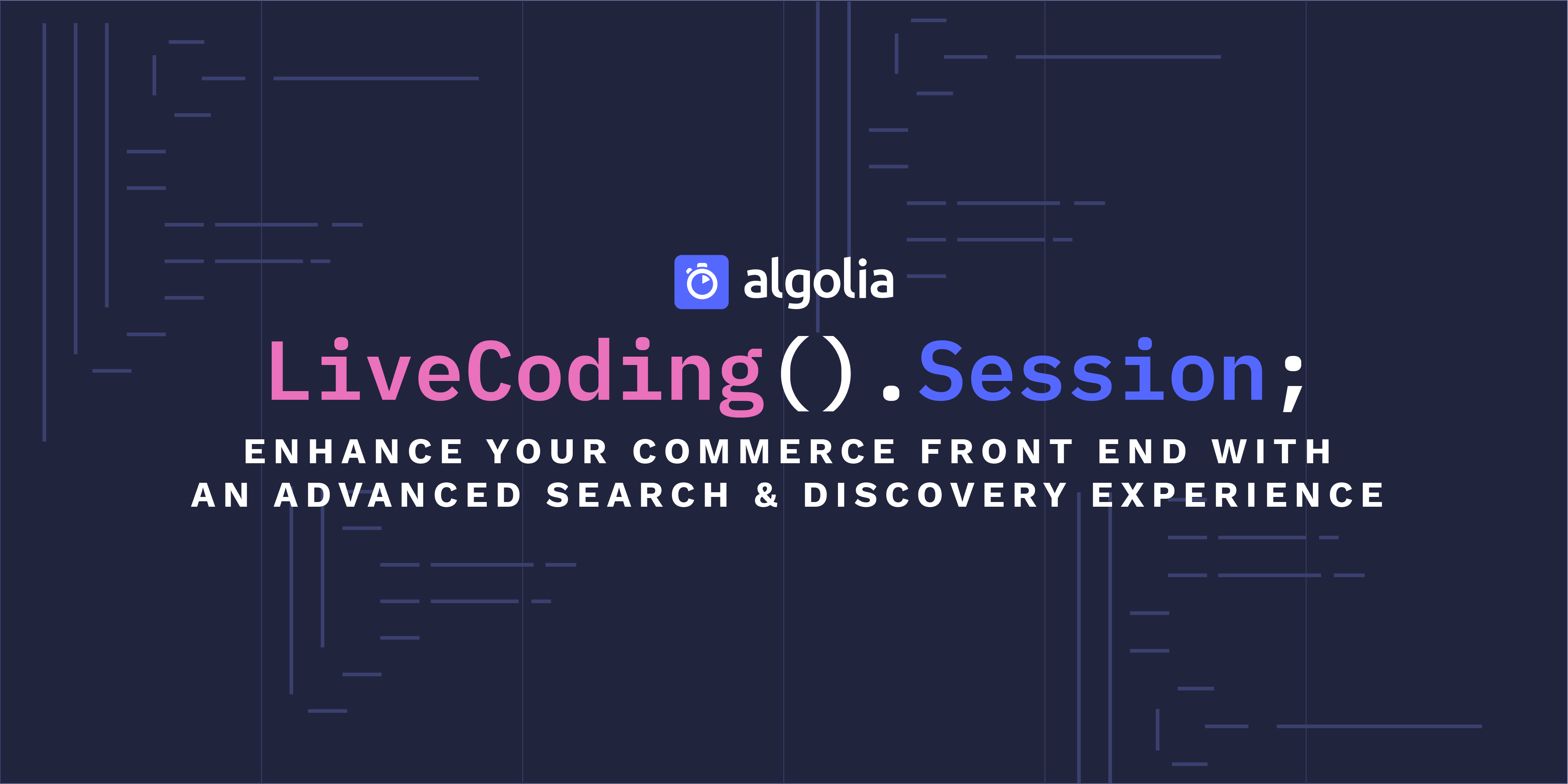 Livecoding session: Enhance your commerce front end with great search & discovery