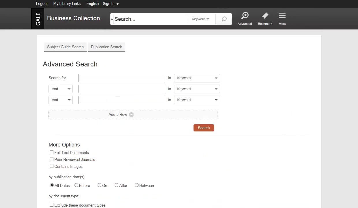 Business Collection - Advanced Search