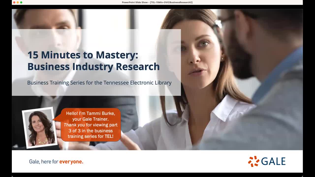 For TEL: 15 Minutes to Mastery: Business Industry Research