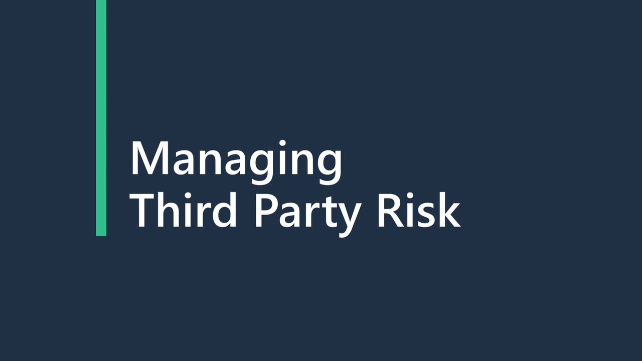 Venminder 2019 - Managing Third Party Risk