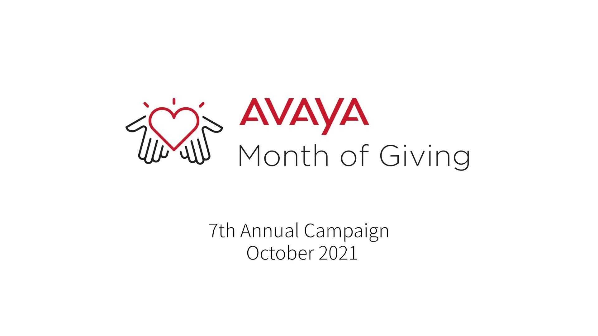 2021 Avaya Month of Giving