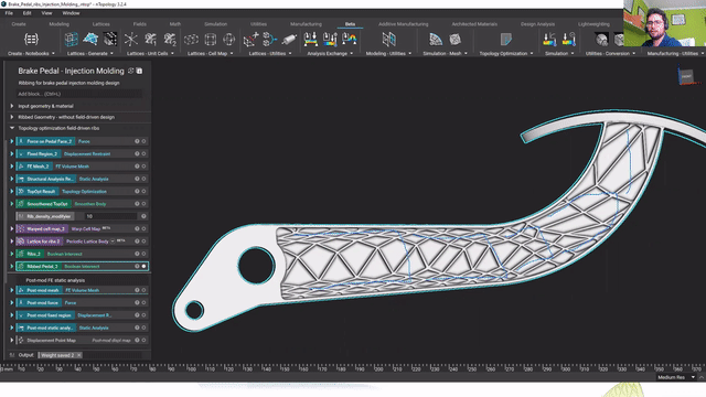 video: Topology optimization of injection molded car pedal ribs
