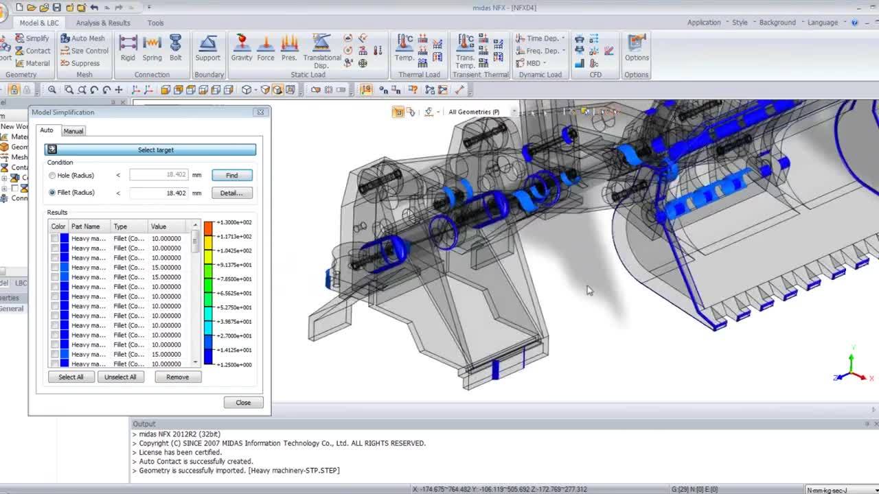 Heavy equipment Analysis tutorial on midas NFX mechanical CAE solution.wmv