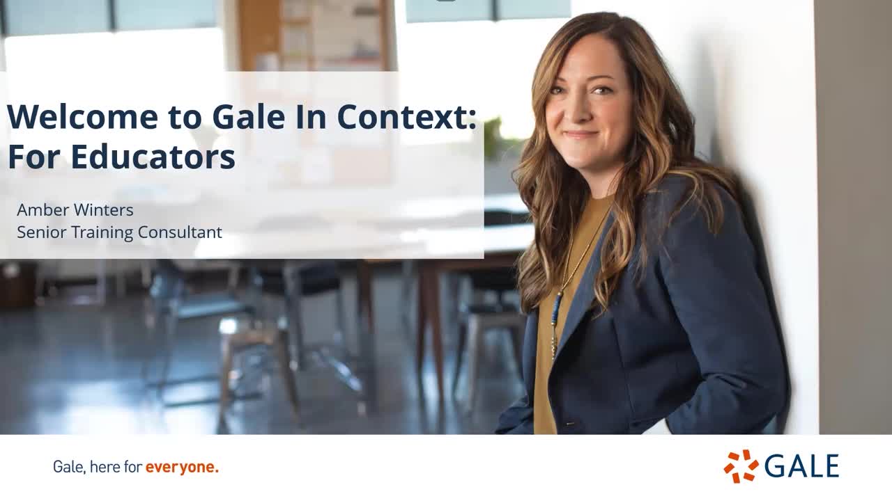 Welcome To Gale In Context: For Educators