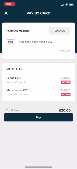 Club app _ pay multiple match fees _ with cursor