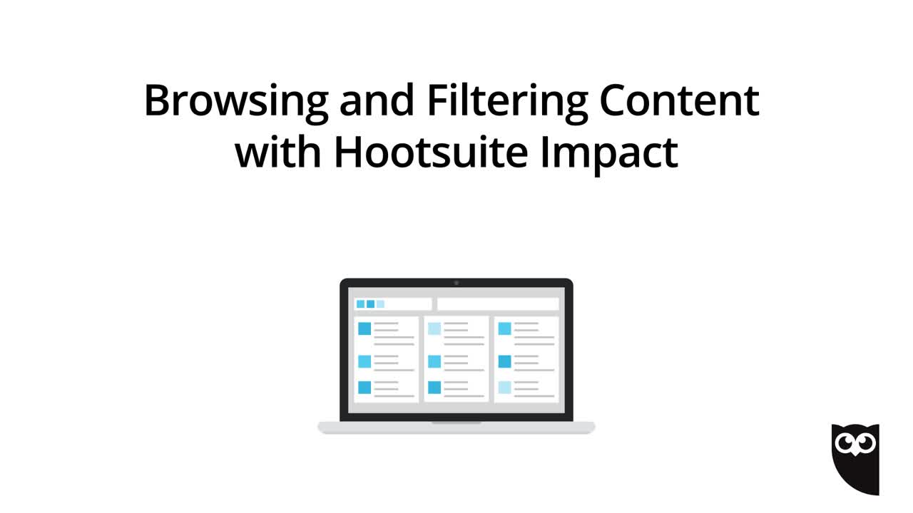 Durchsuchen und Filtern von Inhalten mit Hootsuite Impact Video.